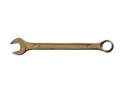 Ключ комбинированный гаечный DEXX, желтый цинк, 19мм