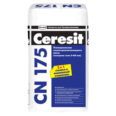 Ровнитель для пола Церезит (Ceresit) CN175 самовыравнивающаяся универсальная 3-60мм, 25кг