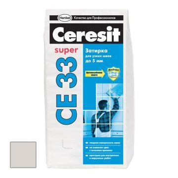 Затирка Церезит CE33 Супер (Ceresit CE33 Super) №04 (серебристо-серый) 2-5мм, 2кг