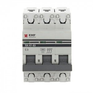 Автоматический выключатель ВА47-63, 3Р 25А (С) 4,5кА EKF PROxima (mcb4763-3-25C-pro) EKF