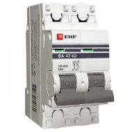 Автоматический выключатель ВА47-63, 2Р 25А (С) 4,5кА EKF PROxima (mcb4763-2-25C-pro) EKF