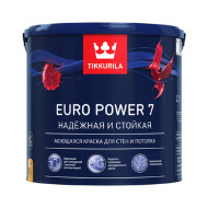 Краска для стен и потолков Tikkurila Euro Power-7, база А, 2,7 л